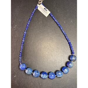 NEW lapis and sterling silver 18 inch necklace